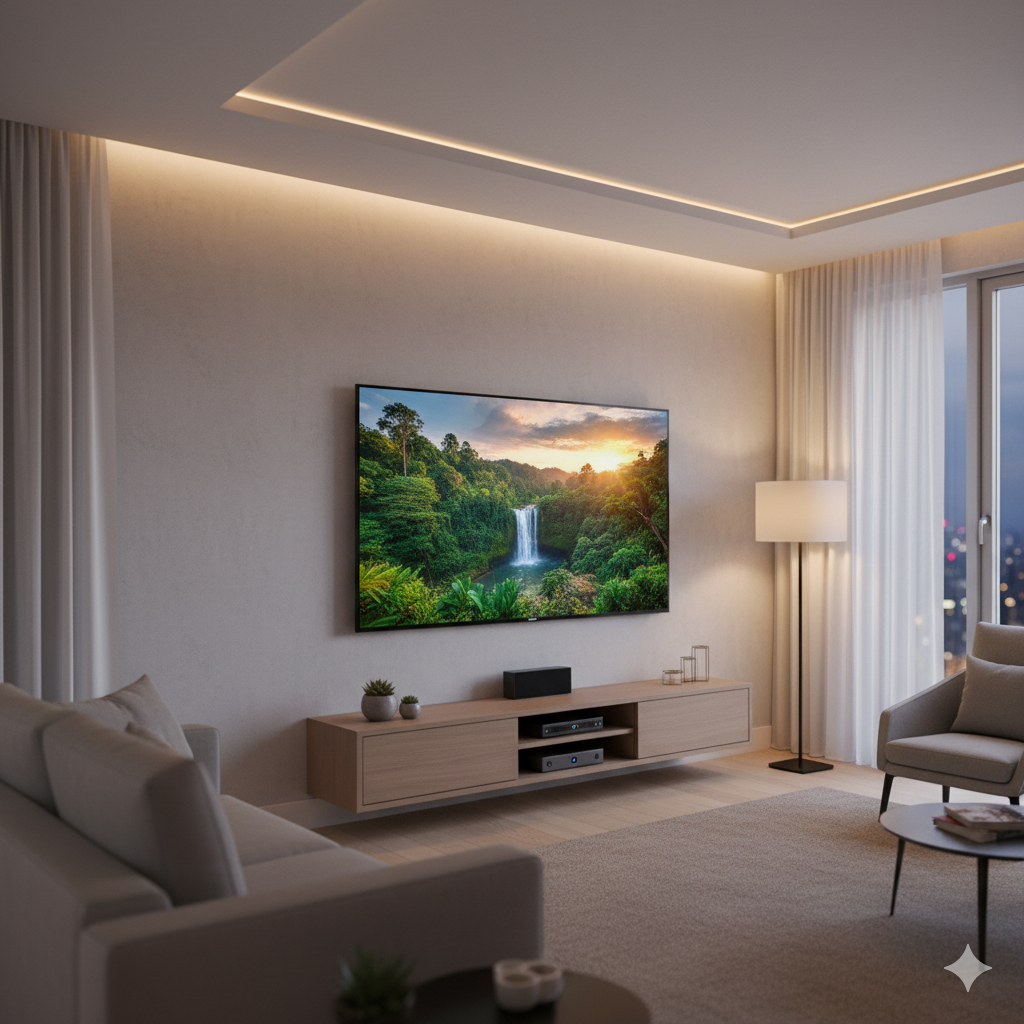 인치별 TV 시청 거리는 4K 기준 40°~30° 범위(대략 0.0304~0.0413×인치, m)로 잡으면 되며, 65인치는 약 2.0~2.7m, 75인치는 2.3~3.1m가 권장입니다. feat. TTM 리퍼몰