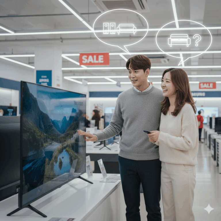 작은 거실 TV 추천 구간인 40~60인치 모델은 시청거리와 공간에 따라 선택이 달라지며, 실속형 삼성·LG 라인업이 가장 높은 만족도를 제공합니다.